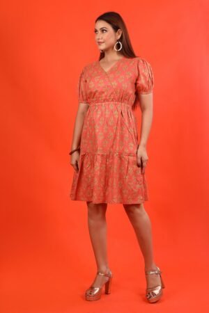 Kesariya Printed Pure Mul Cotton Tunic